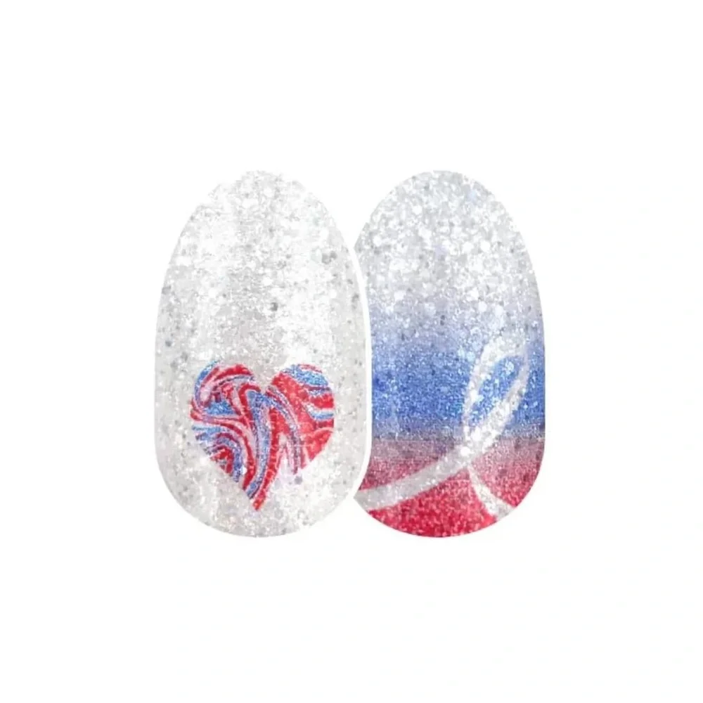 *Retired* Color Street: Take My Hand | Patriotic Red White Blue Heart Ribbon - Picture 7 of 8